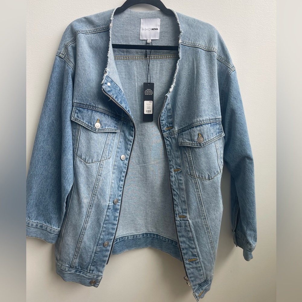 Fashion Nova Light Blue Denim Jean Jacket